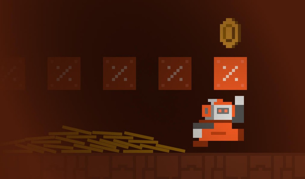 gaming character grabbing coins