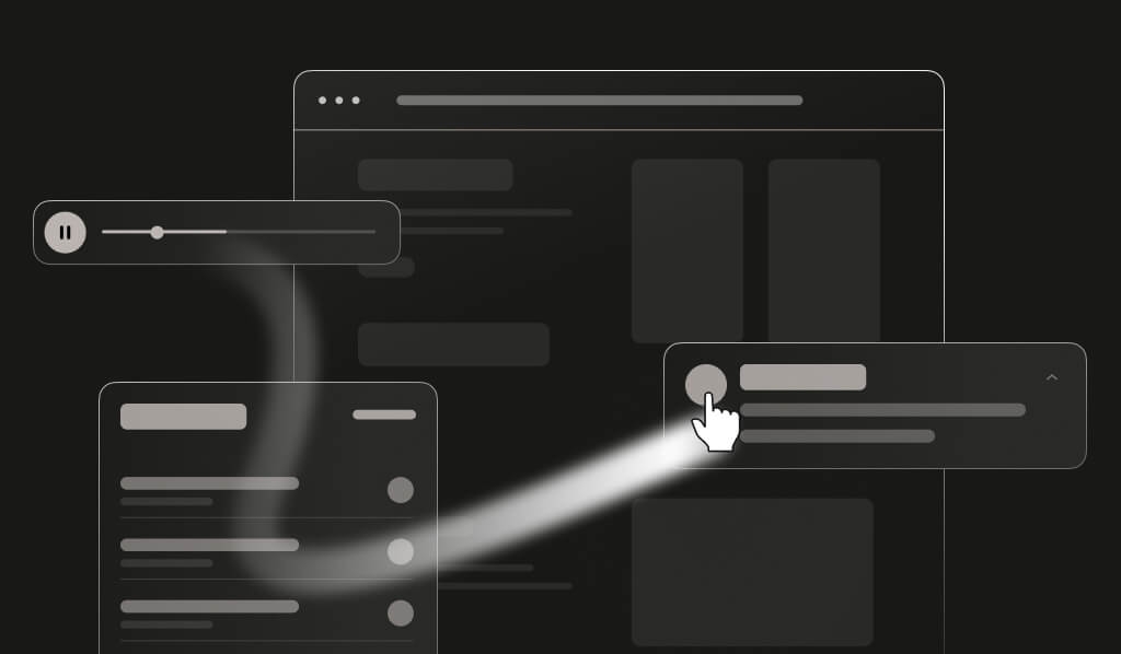 separate elements of a browser interface