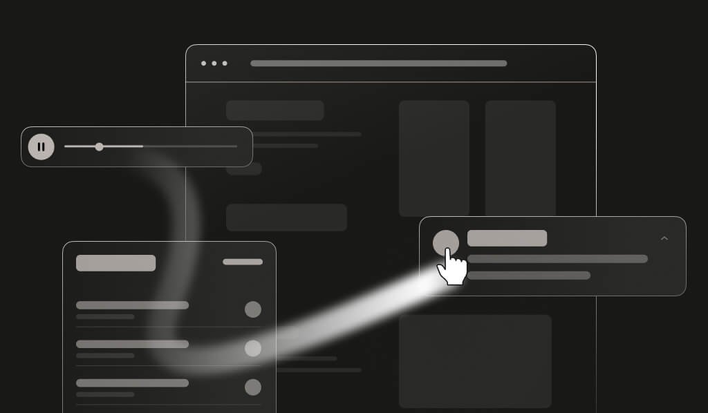 separate elements of a browser interface