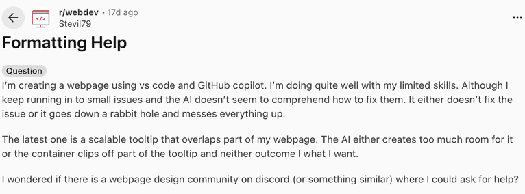 formatting help reddit screenshot