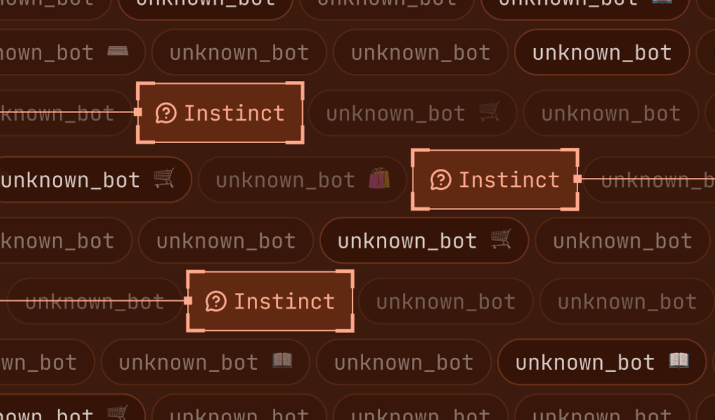 Illustrated graphic of several boxes representing different bots, with three boxes highlighted with the word Instinct and a small text icon inside.