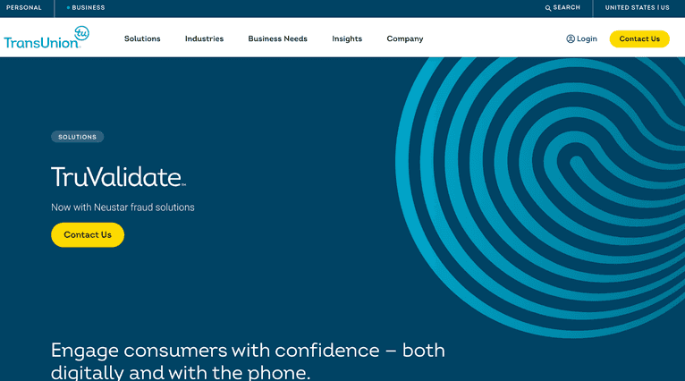 TruValidate homepage