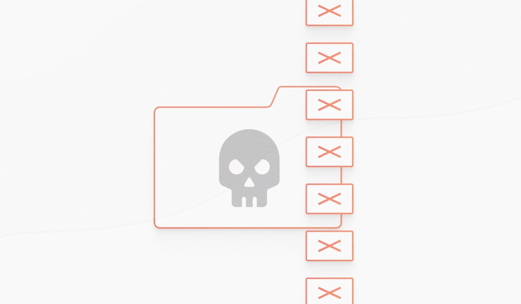 cyberattacks image folder with skull