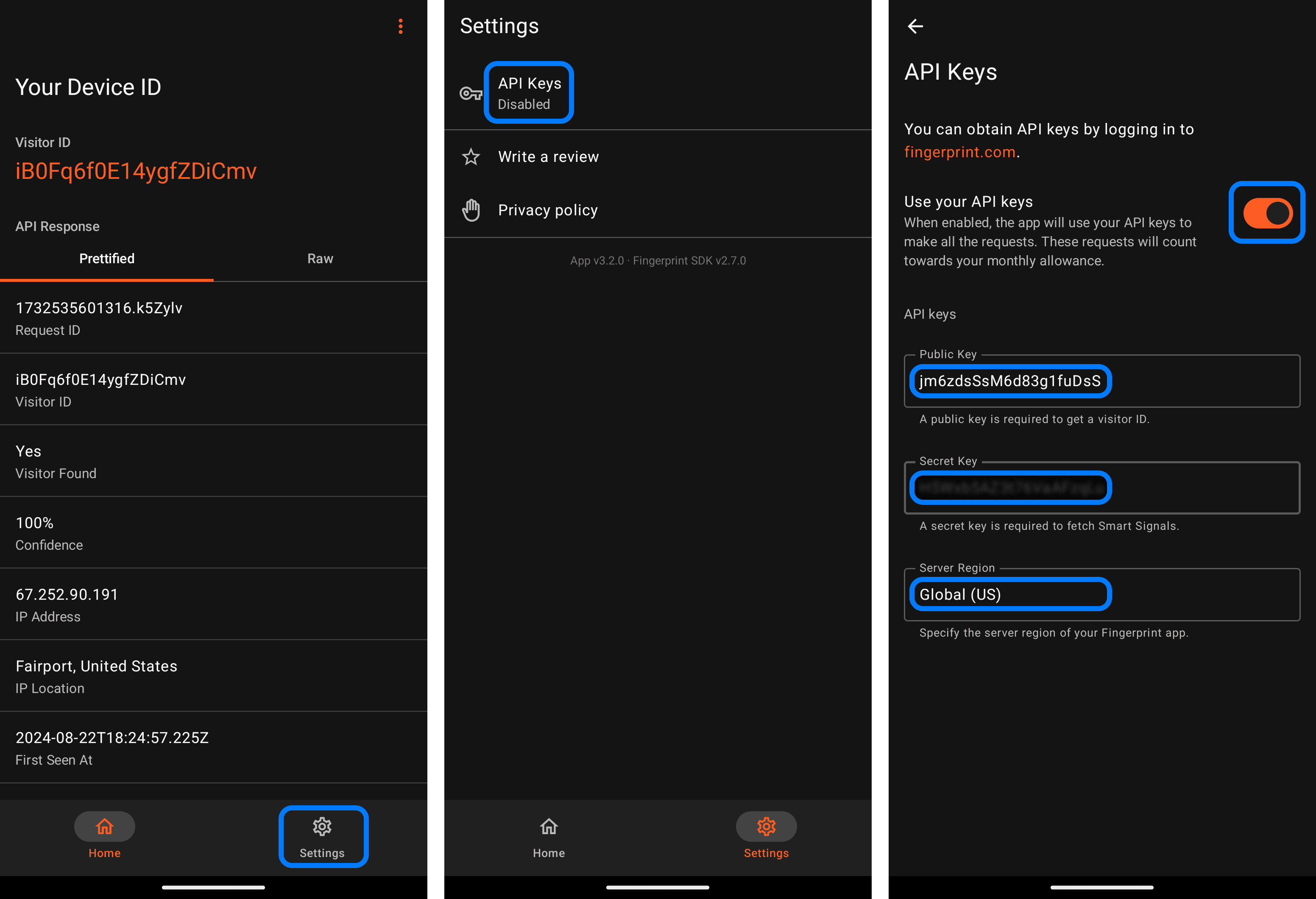 Unlock your own historical Android device insights with your API keys