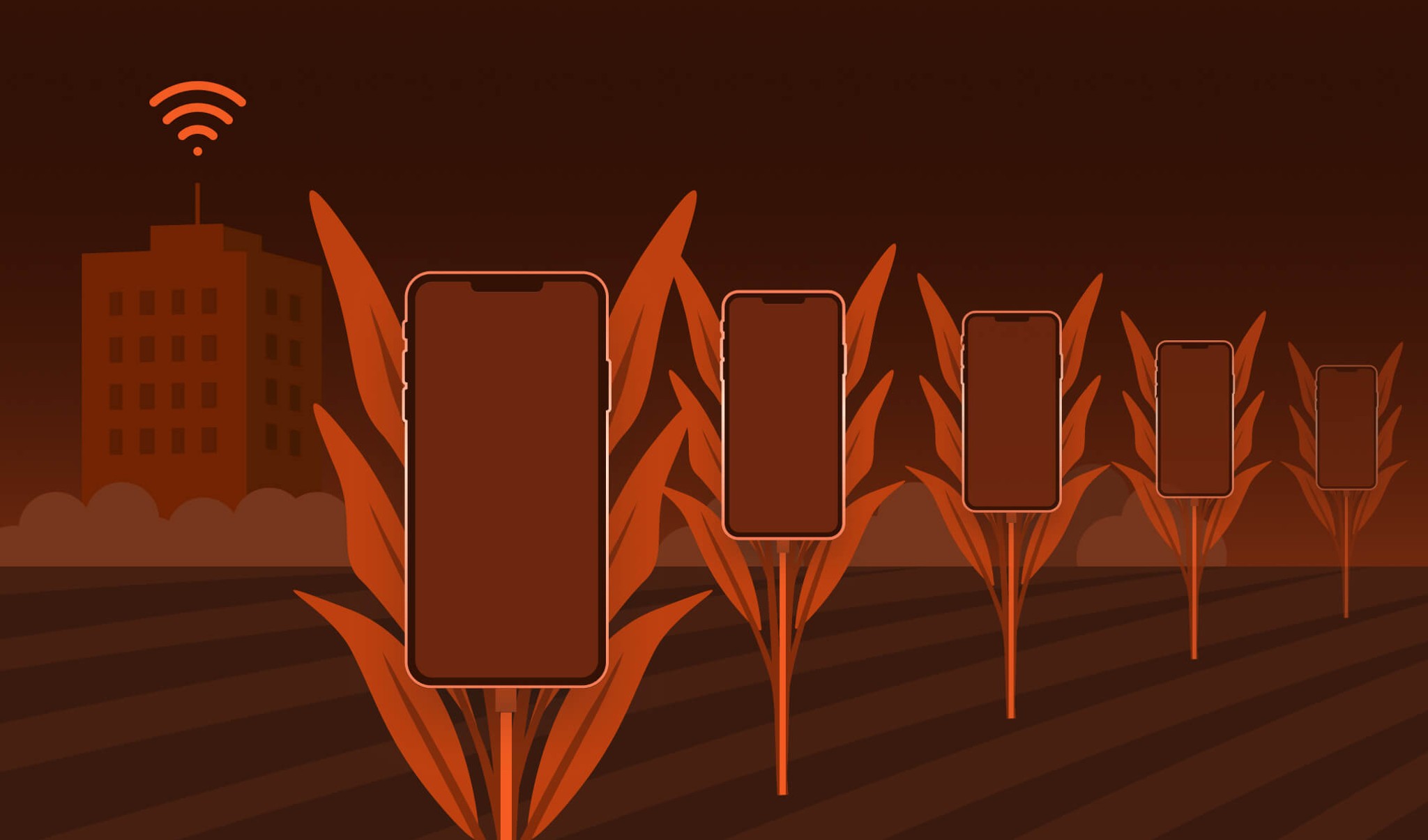 farm with mobile devices