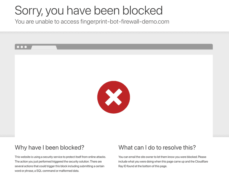 Access to the web scraping page blocked by Cloudflare