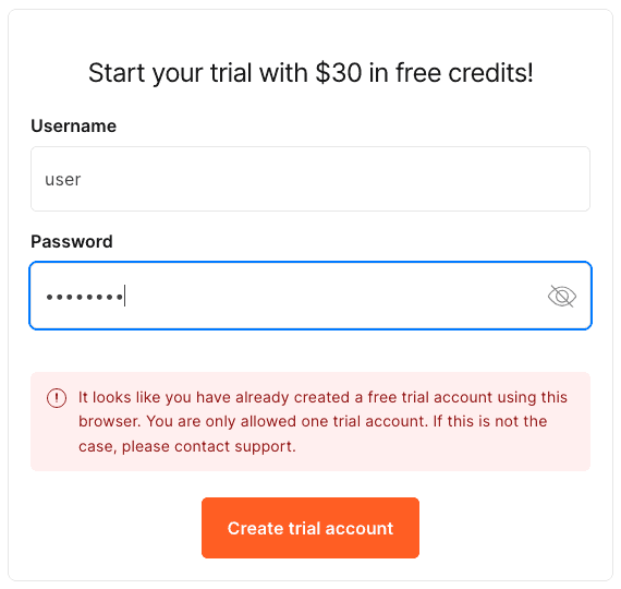 trial signup 2