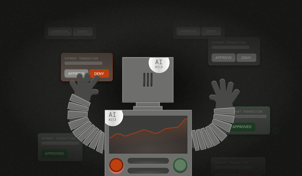 An AI robot approves and denies transactions