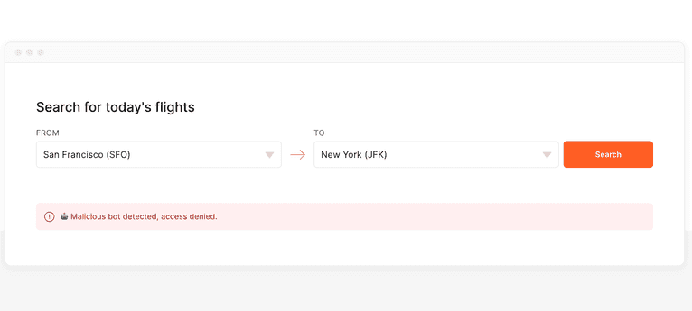 Flight search website protected from scraping using Fingerprint Bot Detection