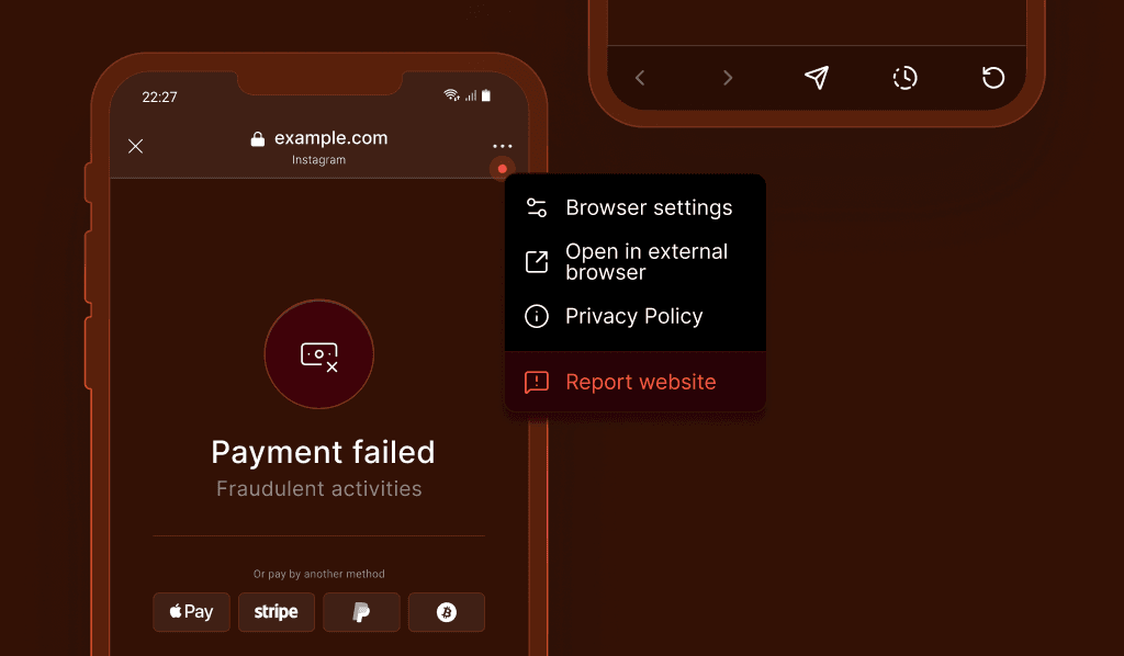 Image for preventing mobile fraud in embedded browsers
