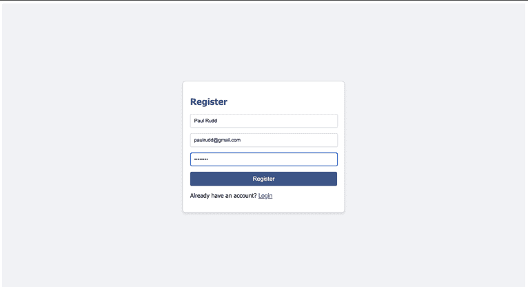 Register user page