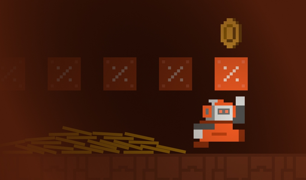 gaming character grabbing coins