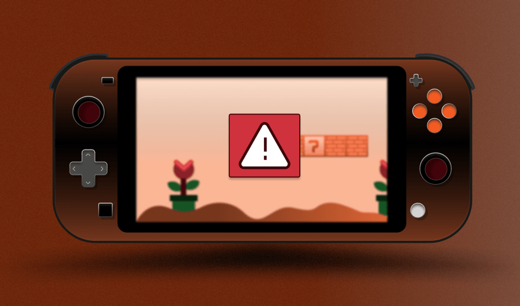 Error on a handheld gaming console