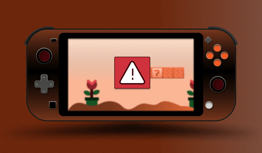 Error on a handheld gaming console