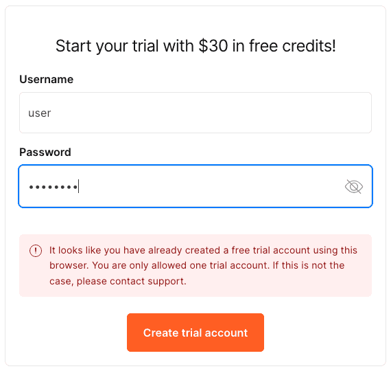 trial signup 2