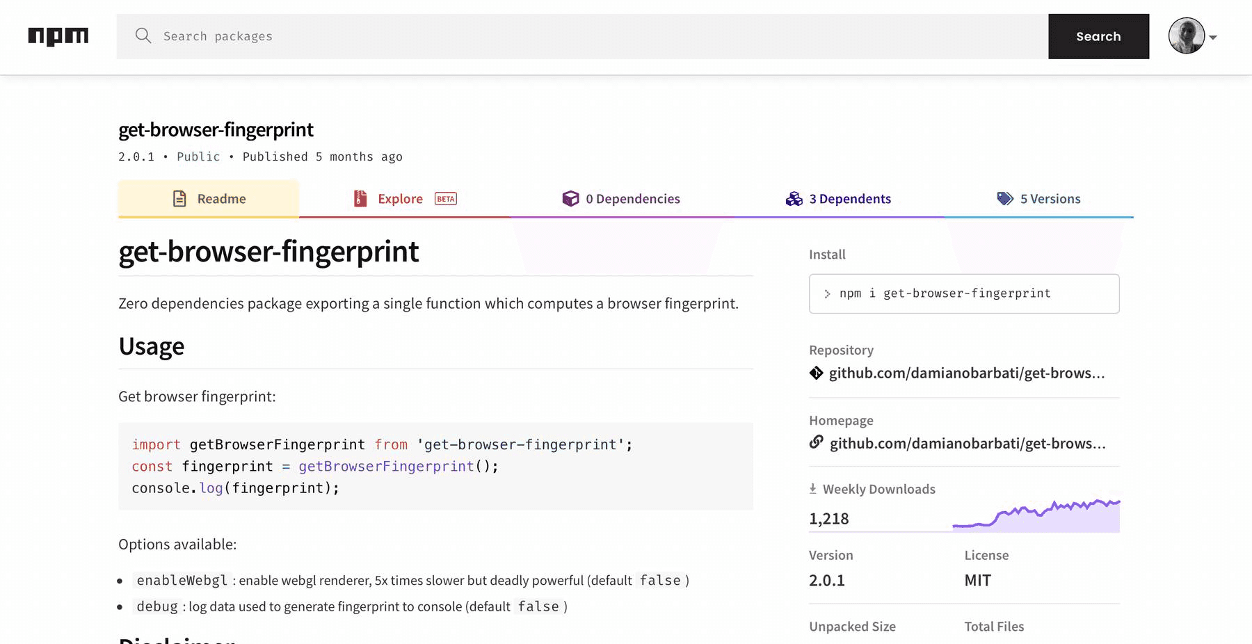 The Best NPM Browser Fingerprint Packages