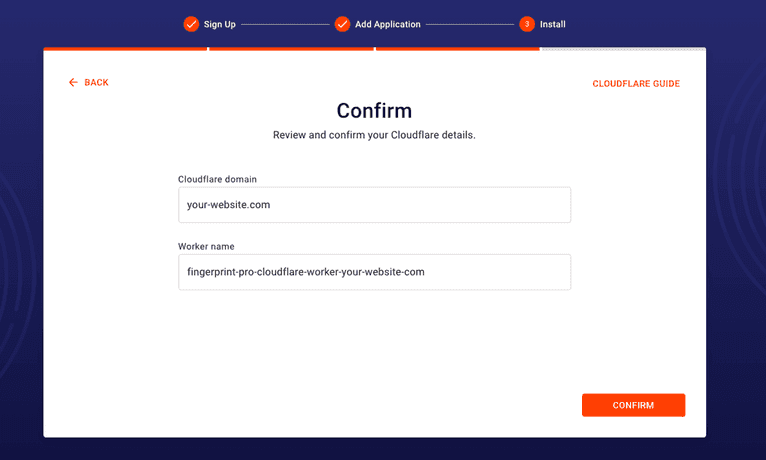 Confirm the domain and worker
