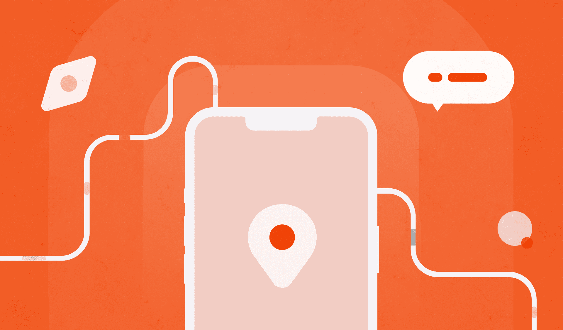 illustration of a phone on an orange background