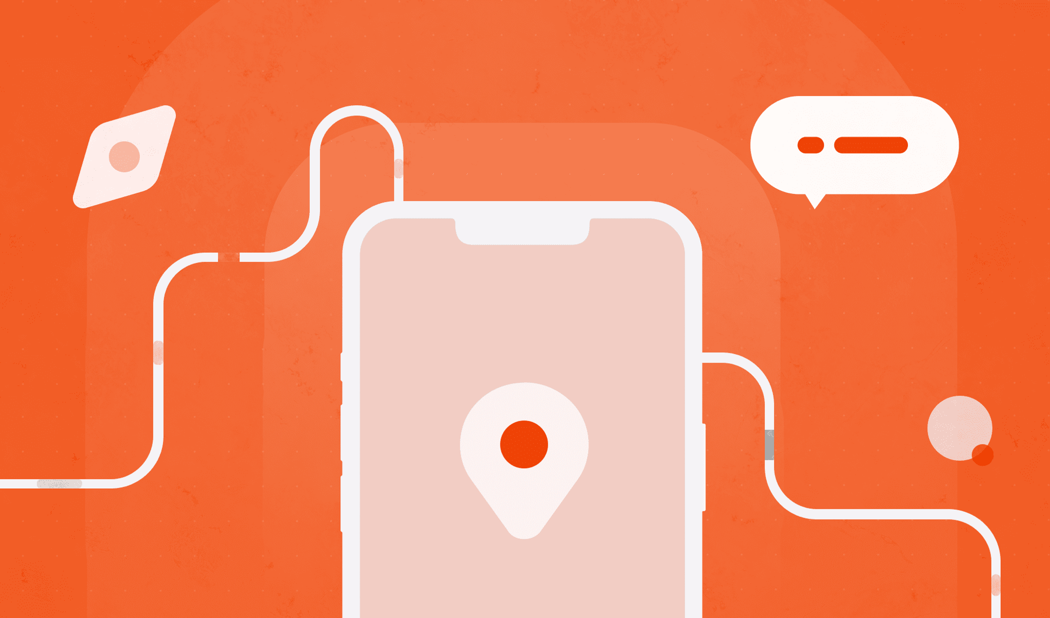 illustration of a phone on an orange background