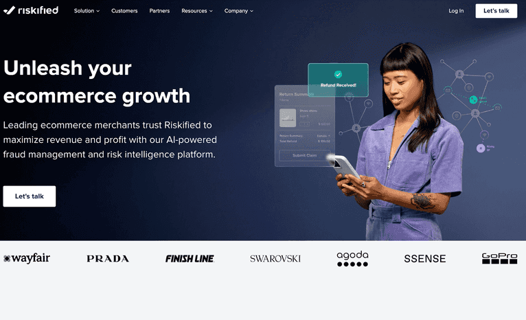 Riskified homepage