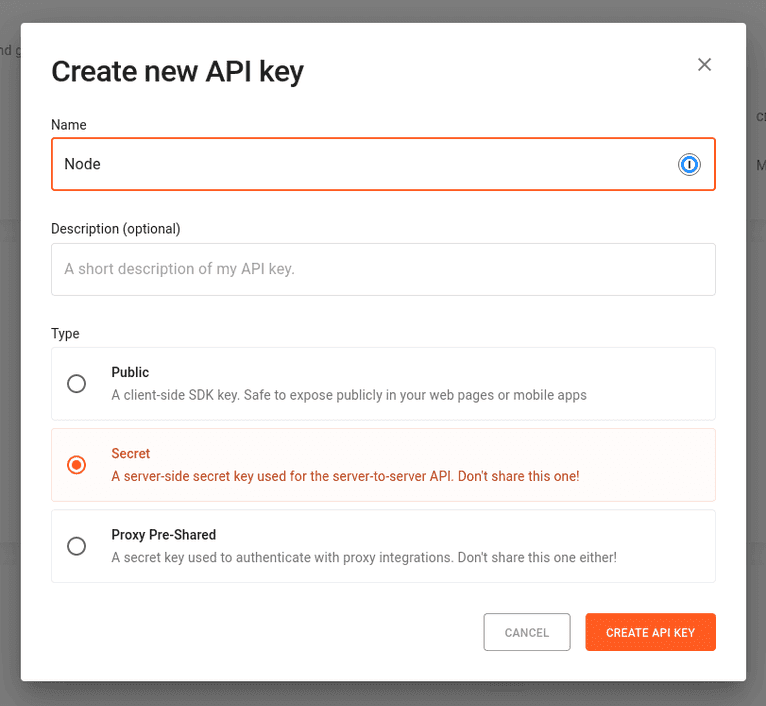 Configuring the secret key