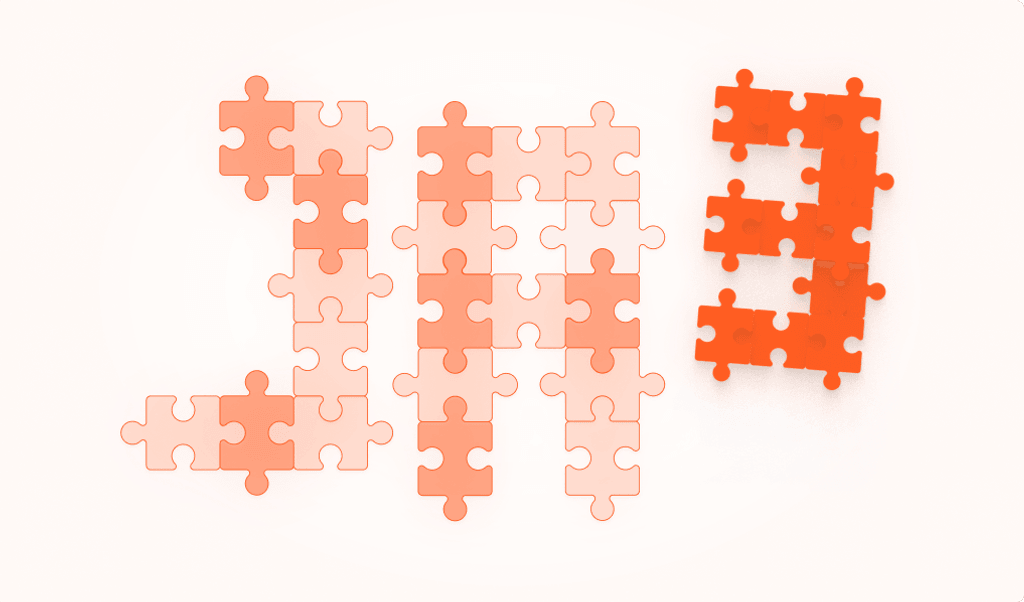 puzzle pieces that spell out JA3